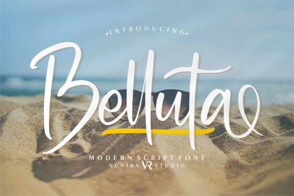 Belluta: A Modern Script Typeface for Editorial Design