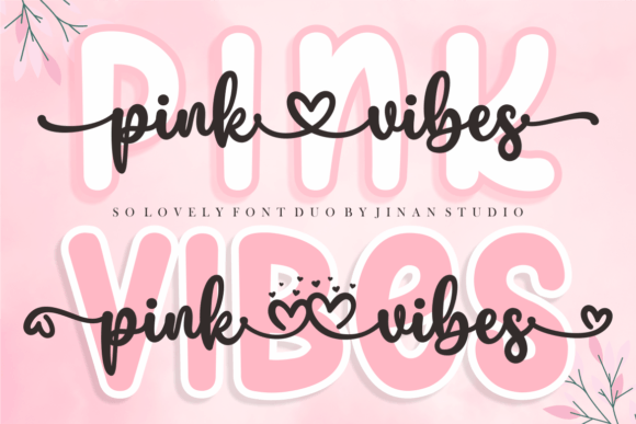 Pink Vibes Duo: The Ultimate Script Handwritten Font for Romantic Designs