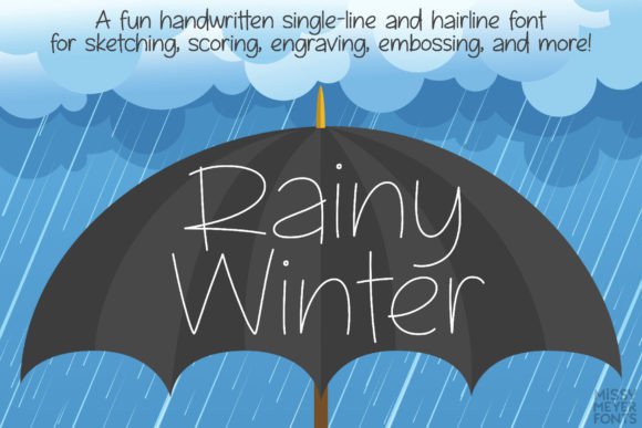 Rainy Winter single Line: The Perfect Handwritten Typeface for Crafters